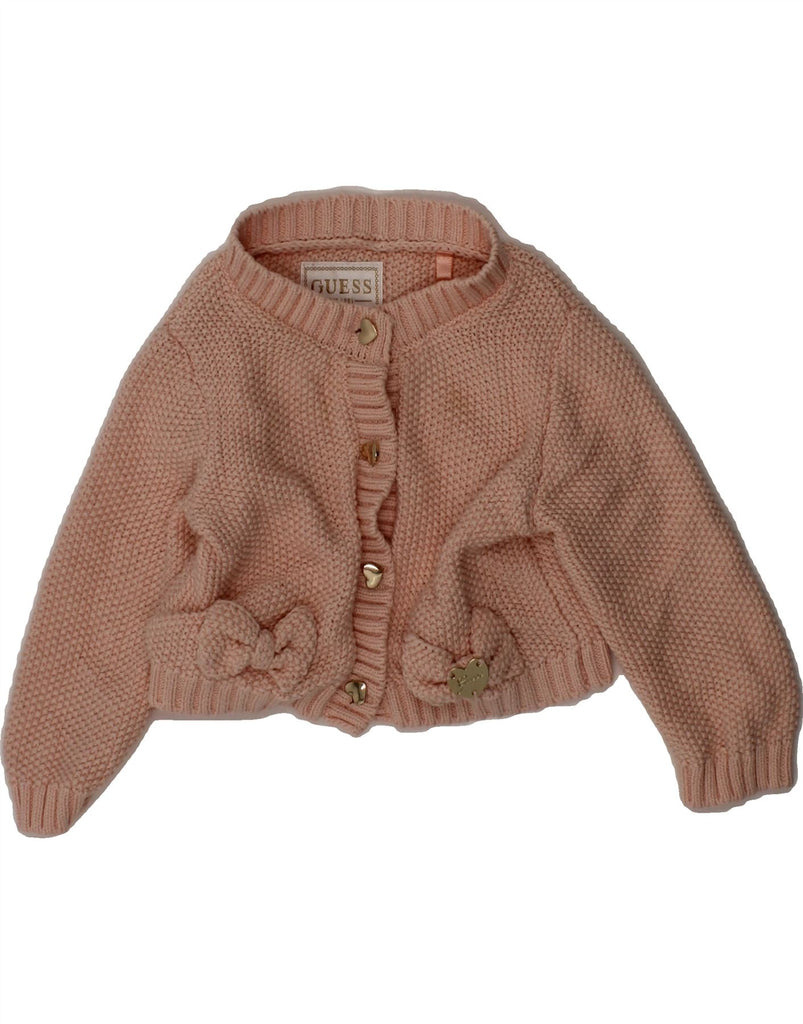 GUESS Baby Girls Cardigan Sweater 6-9 Months Pink Cotton Vintage Guess and Second-Hand Guess from Messina Hembry 