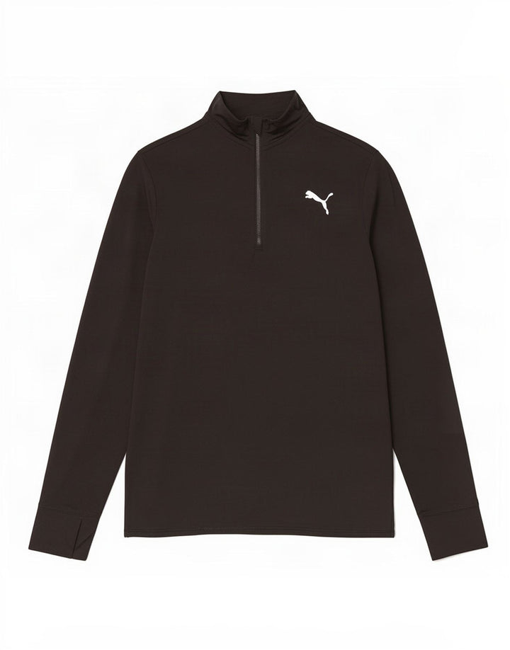 Puma Mens Zip Neck Pullover Tracksuit Top Medium Black Polyester