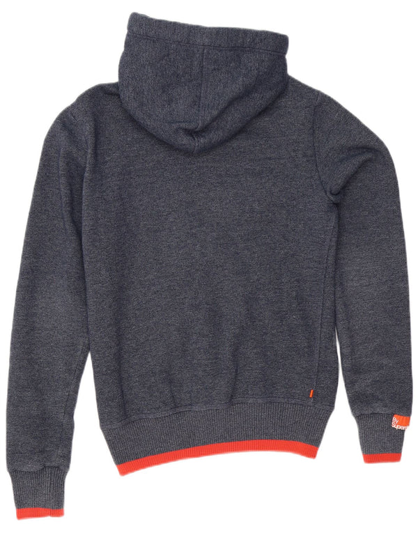 Superdry Mens Zip Hoodie Sweater Small Navy Blue Cotton