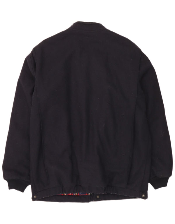 Wrangler Mens Windbreaker Coat UK 42 XL Navy Blue Wool