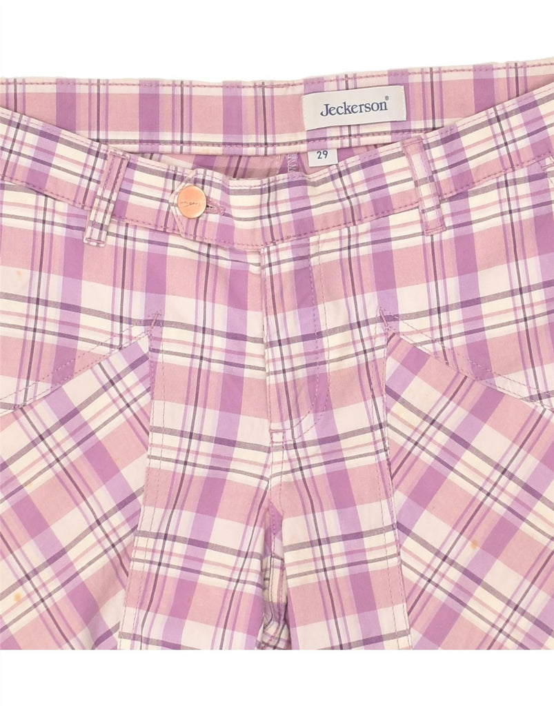 JECKERSON Womens Chino Shorts W29 Medium Pink Check Cotton | Vintage Jeckerson | Thrift | Second-Hand Jeckerson | Used Clothing | Messina Hembry 