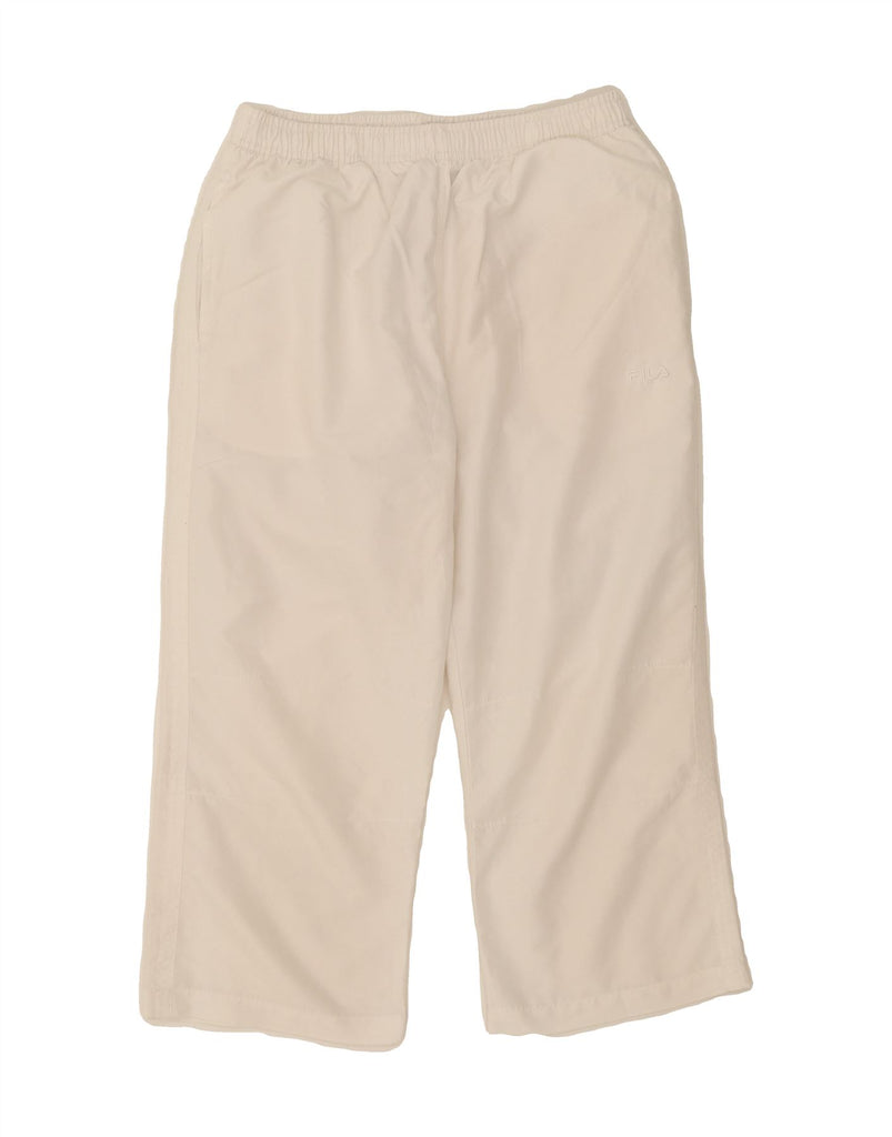 FILA Womens Capri Tracksuit Trousers UK 12 Medium  White Vintage Fila and Second-Hand Fila from Messina Hembry 