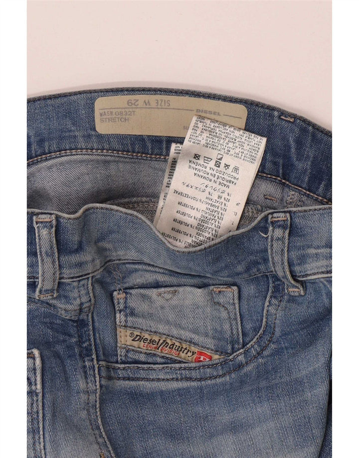 Diesel Womens Distressed Super Slim Jeans W29 L28 Blue Cotton