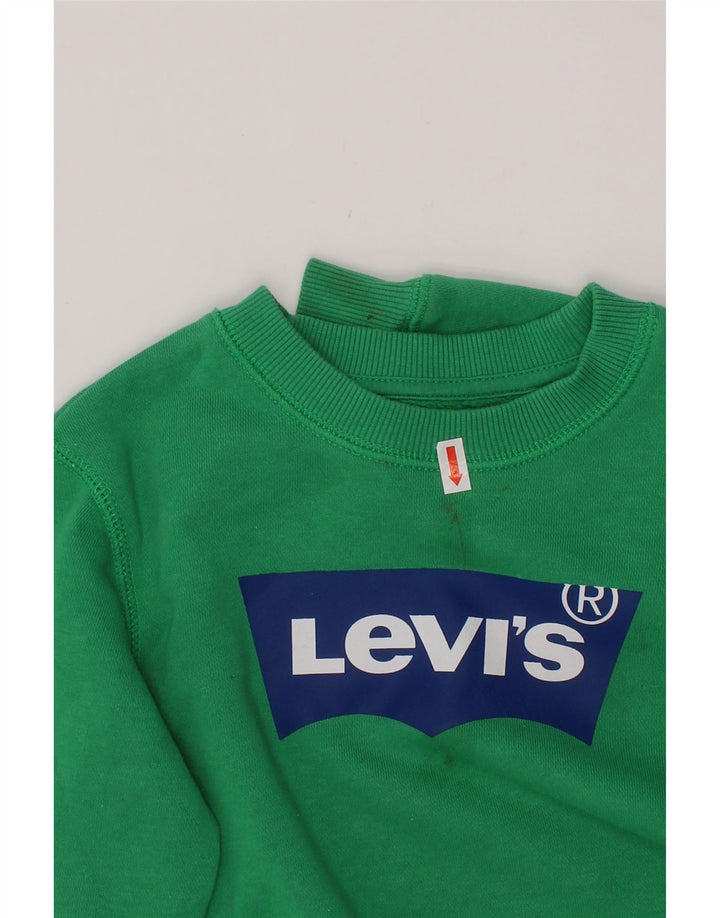 LEVI'S Boys Graphic Sweatshirt Jumper 5-6 Years Green Cotton