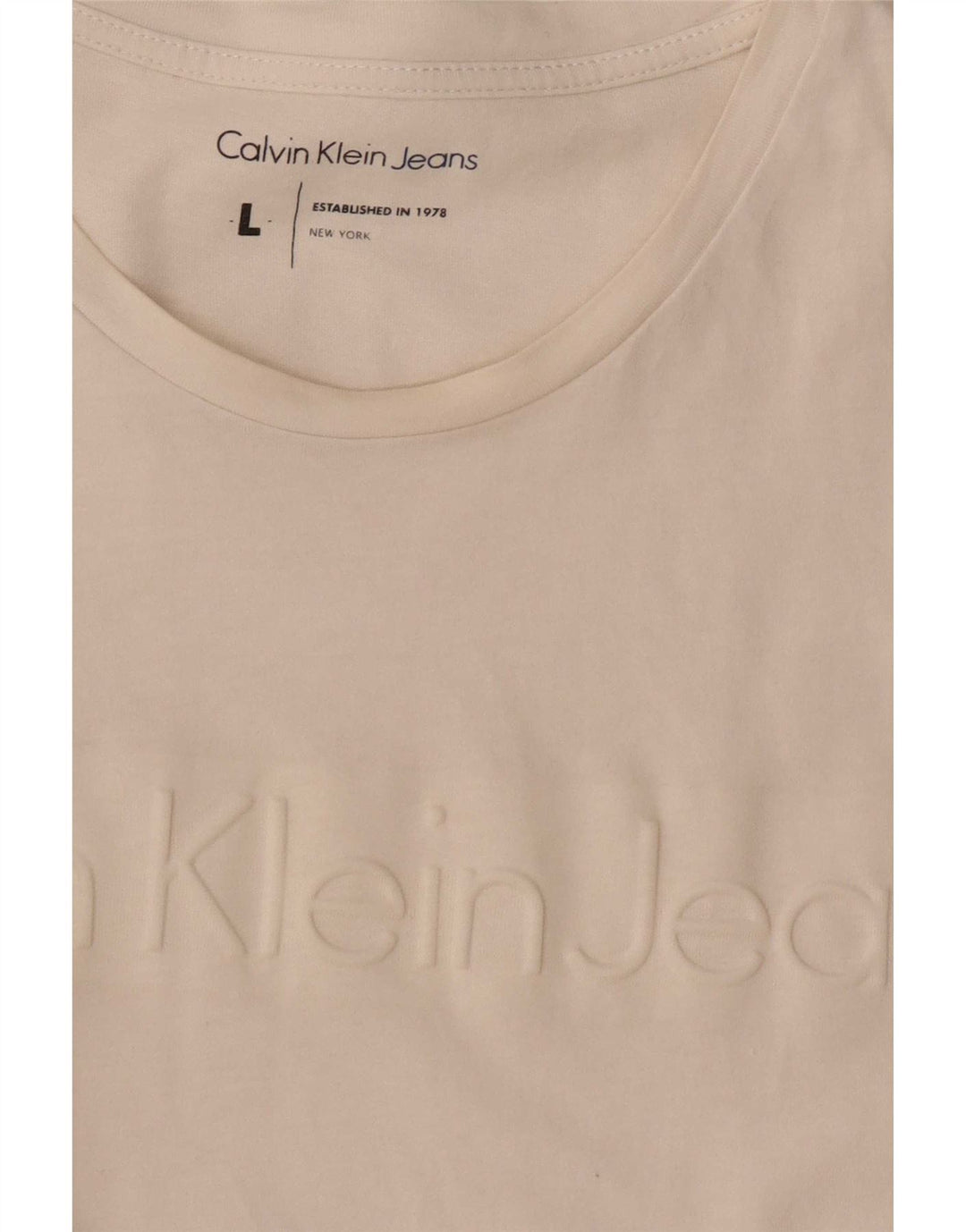Calvin Klein Jeans Mens Graphic T-Shirt Top Large White
