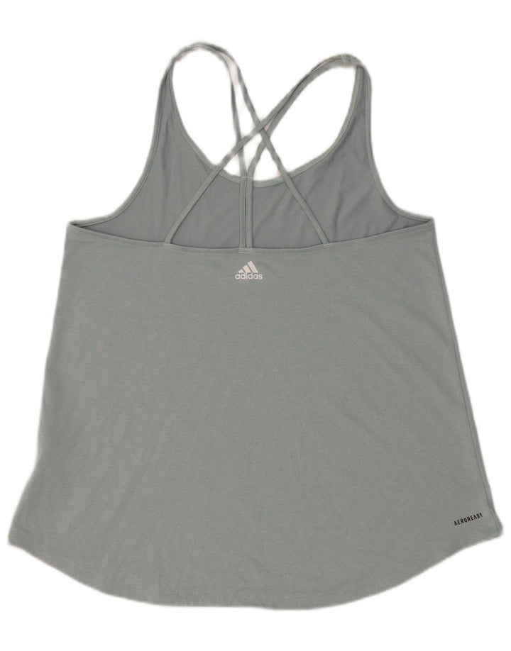 Adidas Womens Aeroready Vest Top UK 14 Large Grey Polyester
