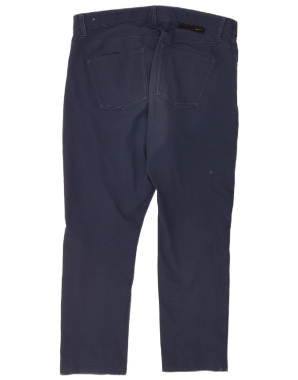 Nike Mens Straight Casual Trousers W36 L27 Navy Blue Polyester