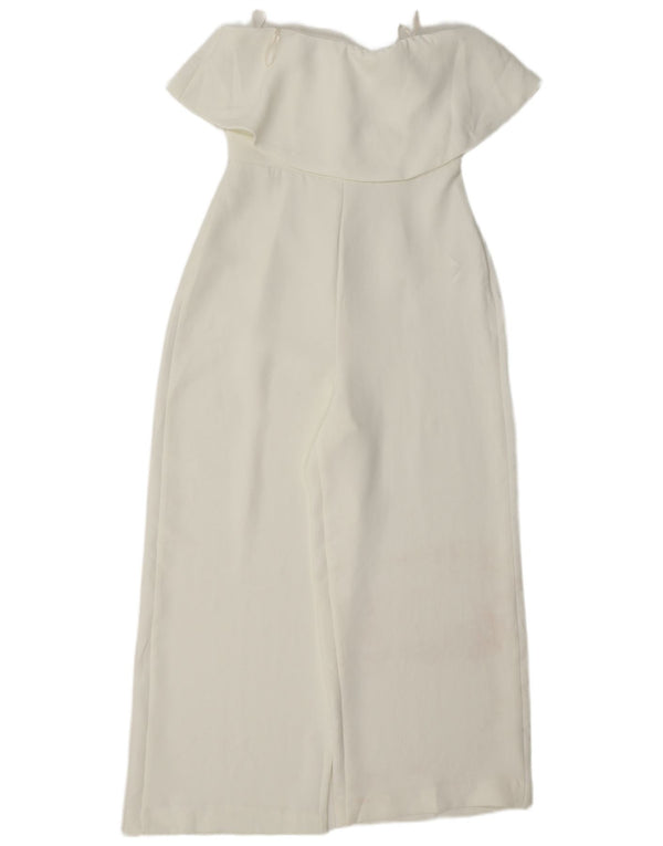 Zara Womens Strapless Jumpsuit UK 8 Small White Polyester