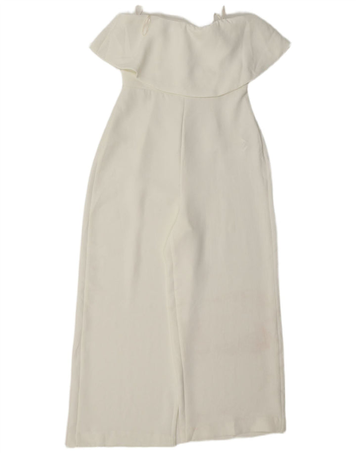 Zara Womens Strapless Jumpsuit UK 8 Small White Polyester