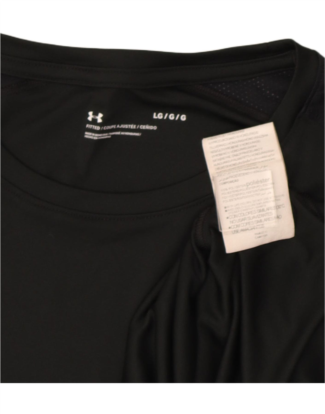 Under Armour Mens Top Long Sleeve Large Black Polyester