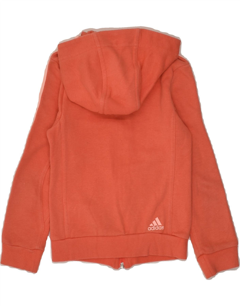 ADIDAS Girls Graphic Zip Hoodie Sweater 5-6 Years Orange Cotton | Vintage Adidas | Thrift | Second-Hand Adidas | Used Clothing | Messina Hembry 