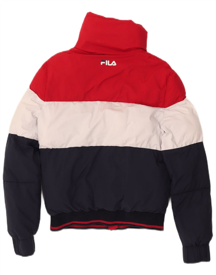 Fila Womens Oversized Padded Jacket UK 10 Small Multicoloured Colourblock