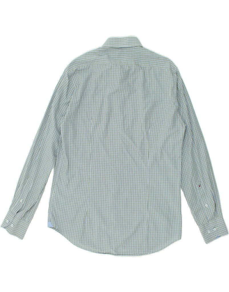 TOMMY HILFIGER Mens Fitted Shirt Size 40 15 3/4 Medium Blue Check Cotton | Vintage Tommy Hilfiger | Thrift | Second-Hand Tommy Hilfiger | Used Clothing | Messina Hembry 