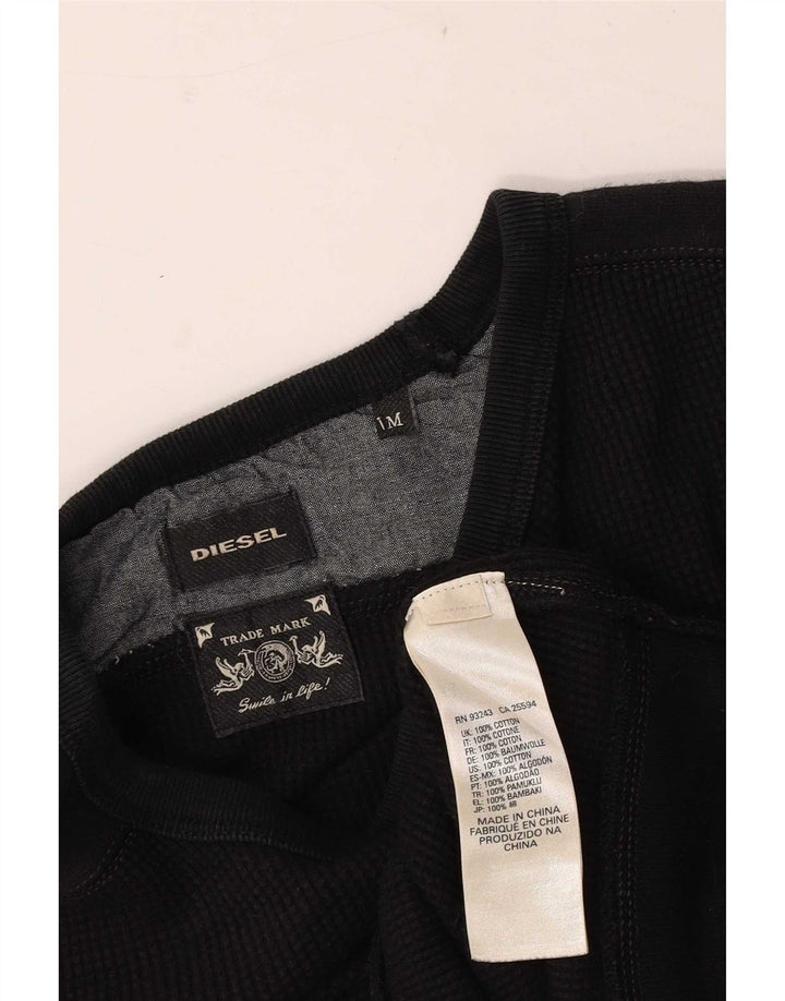 Diesel Mens Sweatshirt Jumper Medium Black Cotton