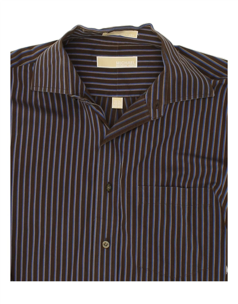 MICHAEL KORS Mens Shirt Size 15 1/2 Medium Brown Striped Cotton | Vintage Michael Kors | Thrift | Second-Hand Michael Kors | Used Clothing | Messina Hembry 