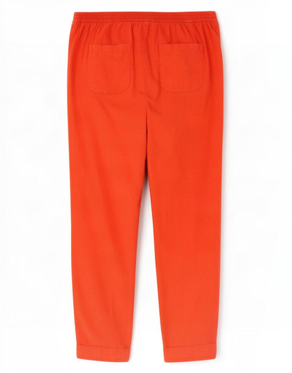 Marks & Spencer Womens Tapered Chino Trousers UK 14 Large W32 L27 Orange