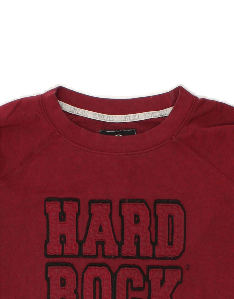 HARD ROCK CAFE Womens Amsterdam Graphic Sweatshirt Jumper UK 14 Medium Red | Vintage Hard Rock Cafe | Thrift | Second-Hand Hard Rock Cafe | Used Clothing | Messina Hembry 