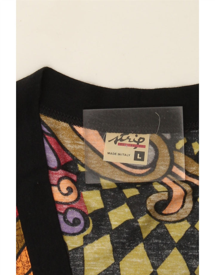 Vintage Womens Oversized Cardigan Top UK 16 Large Multicoloured Geometric