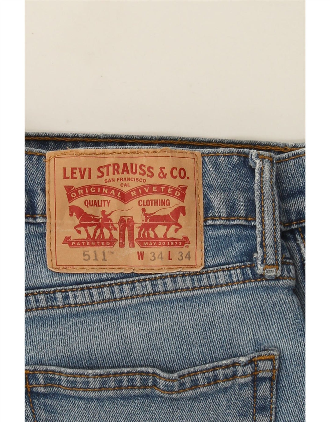 Levi's Mens 511 Slim Jeans W34 L34 Blue Cotton