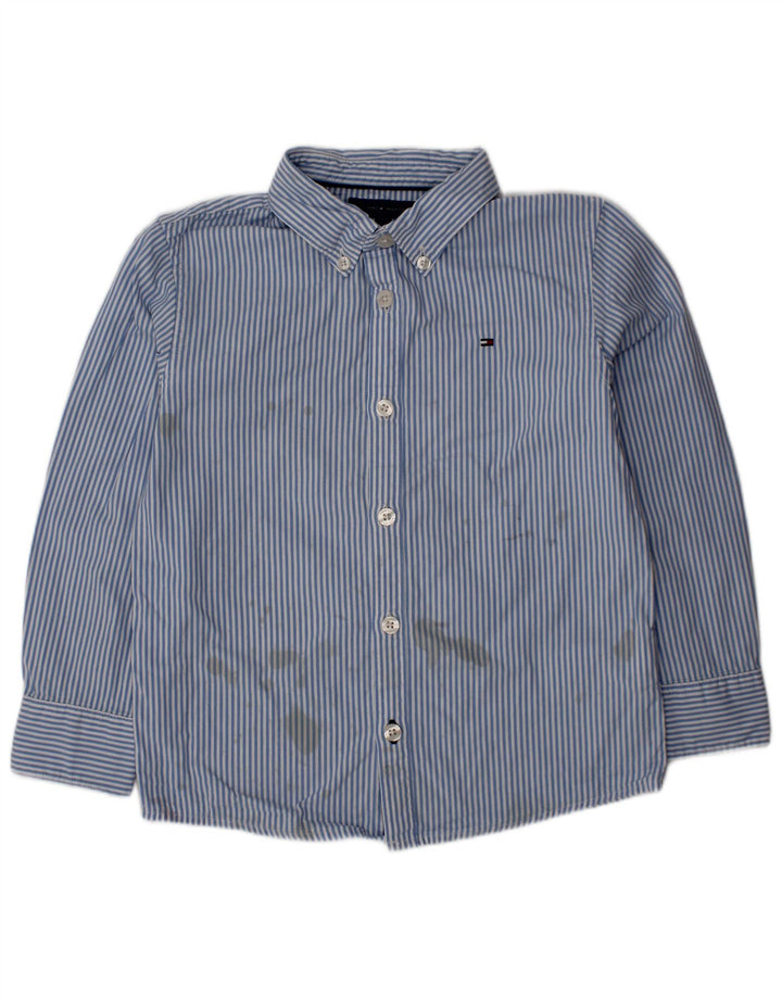 TOMMY HILFIGER Boys Shirt 6-7 Years Blue Striped Cotton