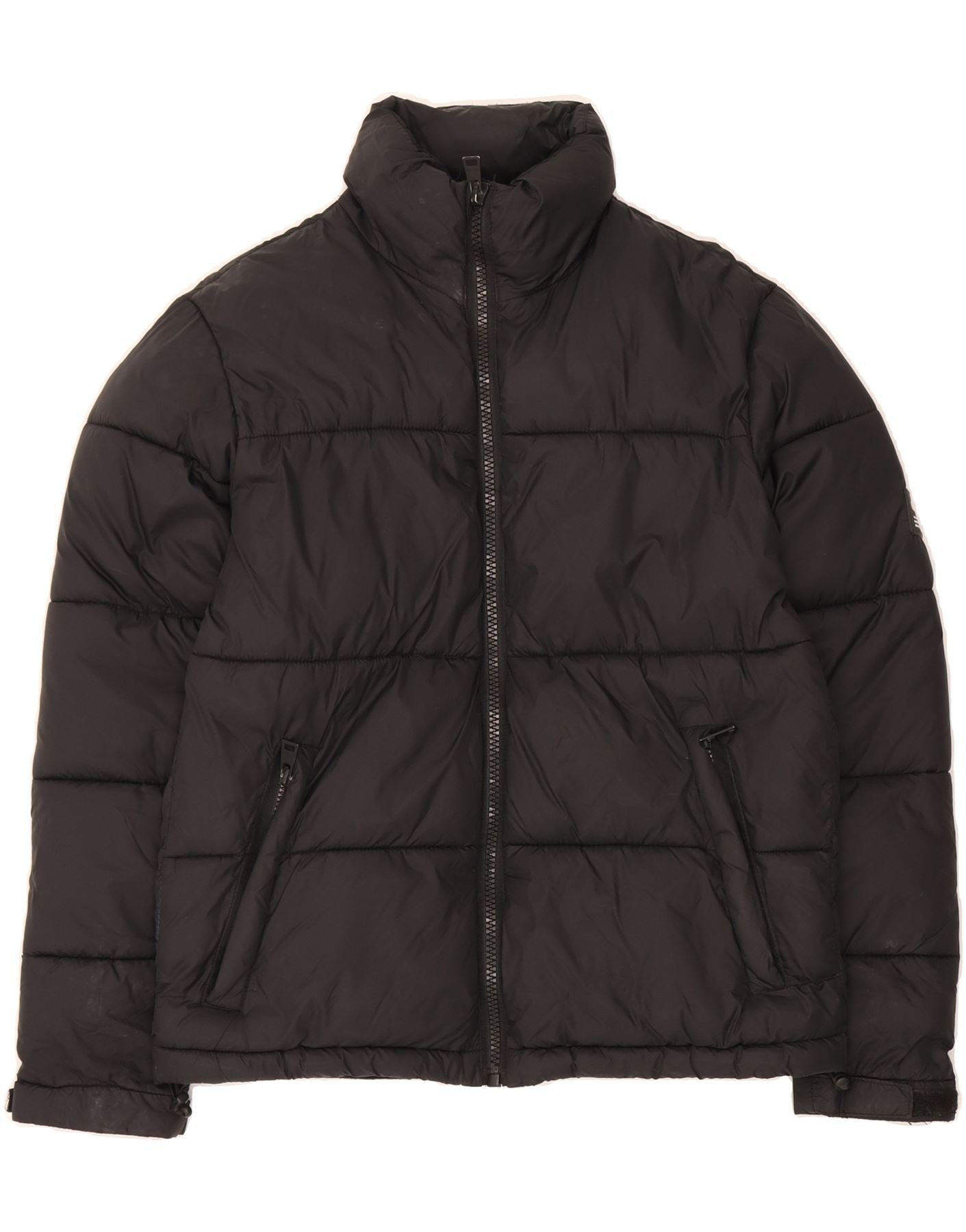 ZARA Mens Padded Jacket UK 36 Small Black Polyester Vintage