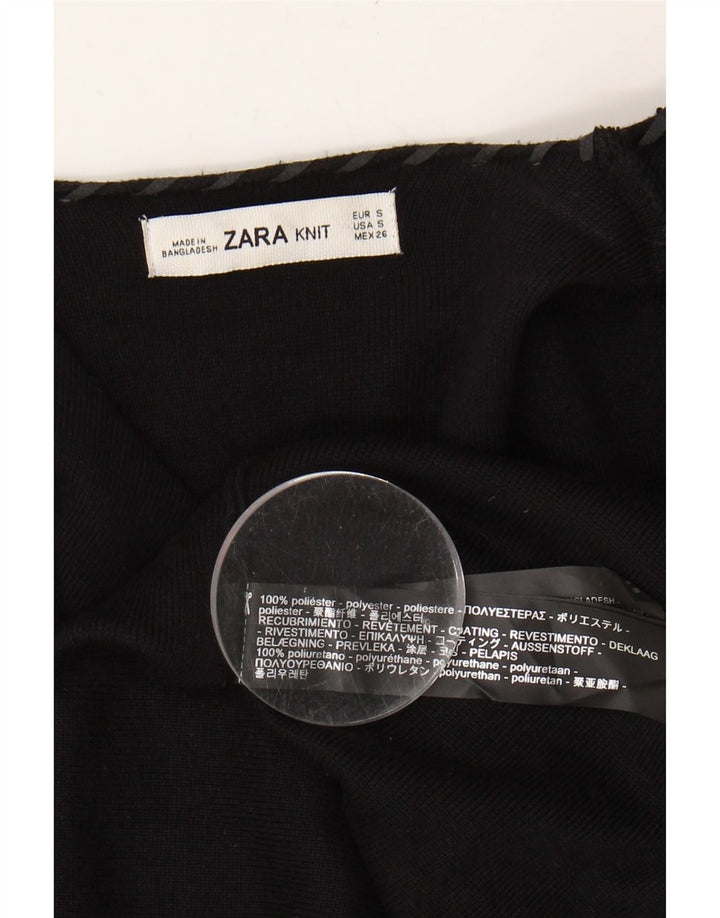 ZARA Womens Open Cardigan Sweater UK 10 Small Black Polyester Vintage Zara and Second-Hand Zara from Messina Hembry 