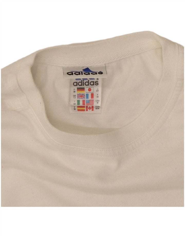 Adidas Womens T-Shirt Top UK 12 Medium  White