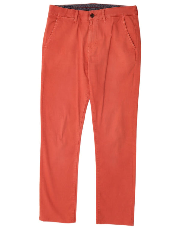 PEPE Jeans Mens Straight Chino Trousers W34 L31 Red Cotton