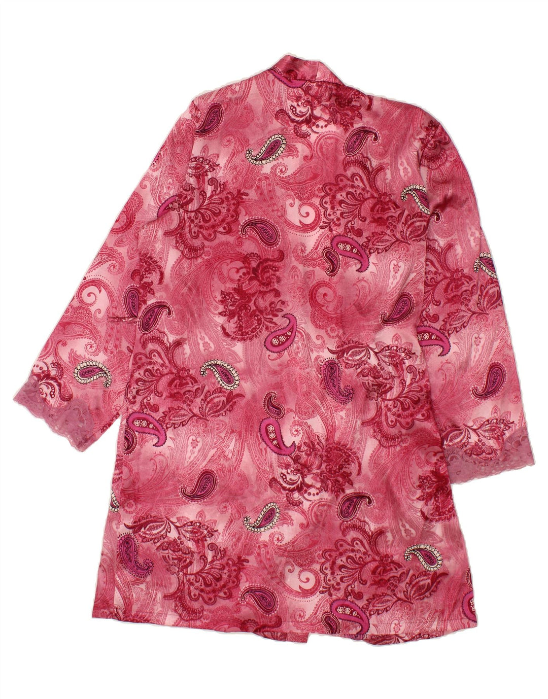 VINTAGE Womens Robe Dress UK 14 Medium Pink Paisley Polyester Vintage Vintage and Second-Hand Vintage from Messina Hembry 