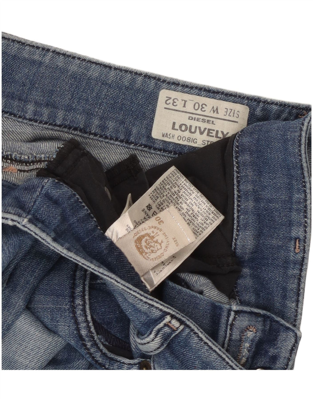 Diesel Womens Louvely Slim Jeans W30 L32 Blue Cotton