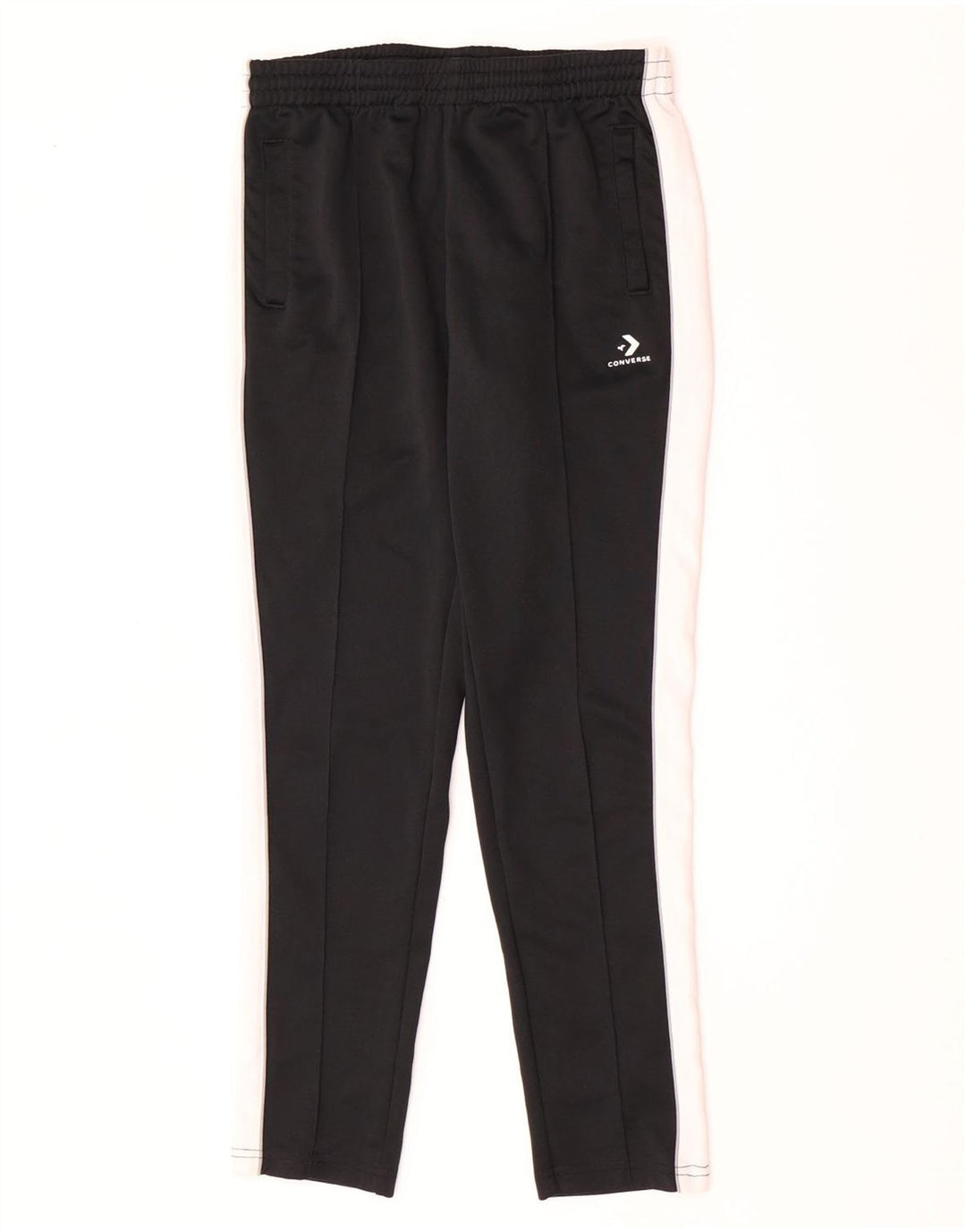 Converse Womens Tracksuit Trousers UK 8 Small Black Colourblock Polyester