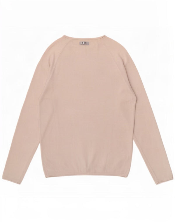 Jack & Jones Mens Boat Neck Jumper Sweater Large White Cotton