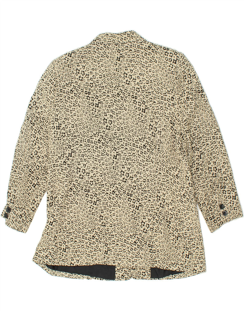 BERRI Womens 2 Button Blazer Jacket UK 12 Medium Off White Animal Print Vintage Berri and Second-Hand Berri from Messina Hembry 