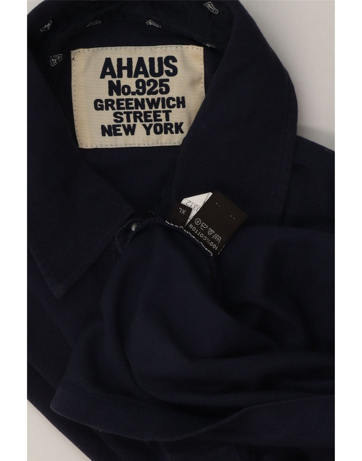 Ahaus Mens Polo Shirt XL Navy Blue Cotton