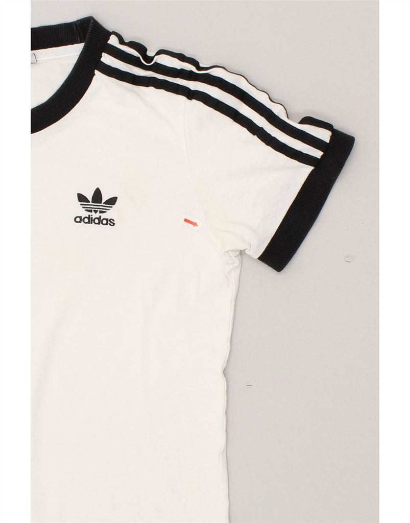 ADIDAS Womens T-Shirt Top UK 8 Small White Cotton Vintage Adidas and Second-Hand Adidas from Messina Hembry 