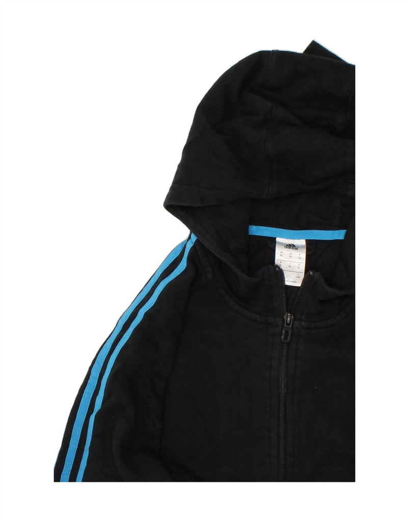 ADIDAS Mens Zip Hoodie Sweater XL Black Cotton | Vintage Adidas | Thrift | Second-Hand Adidas | Used Clothing | Messina Hembry 