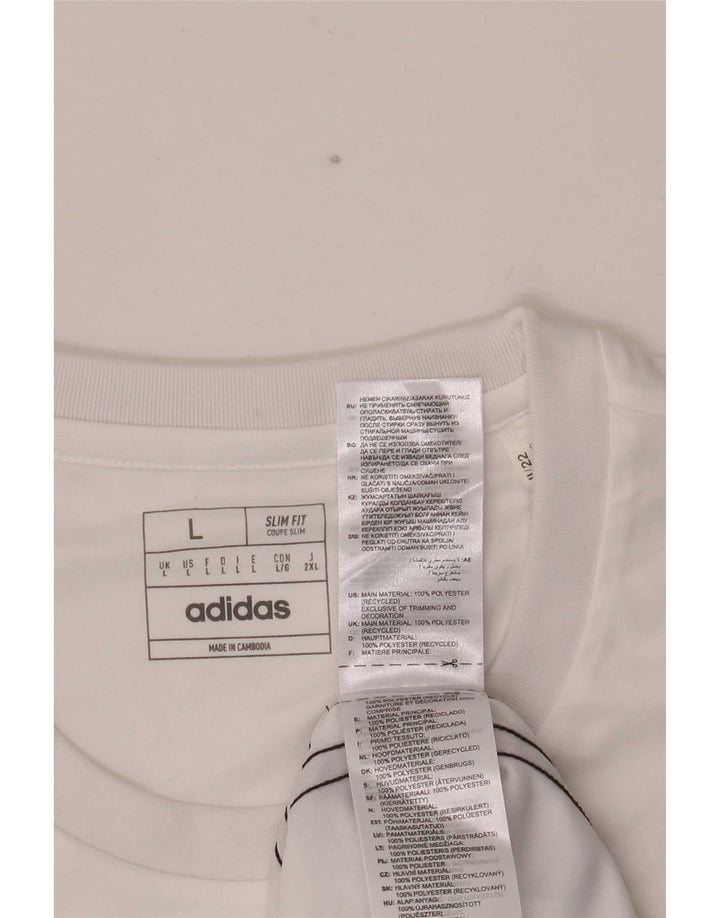 Adidas Mens Aeroready T-Shirt Top Large White Polyester