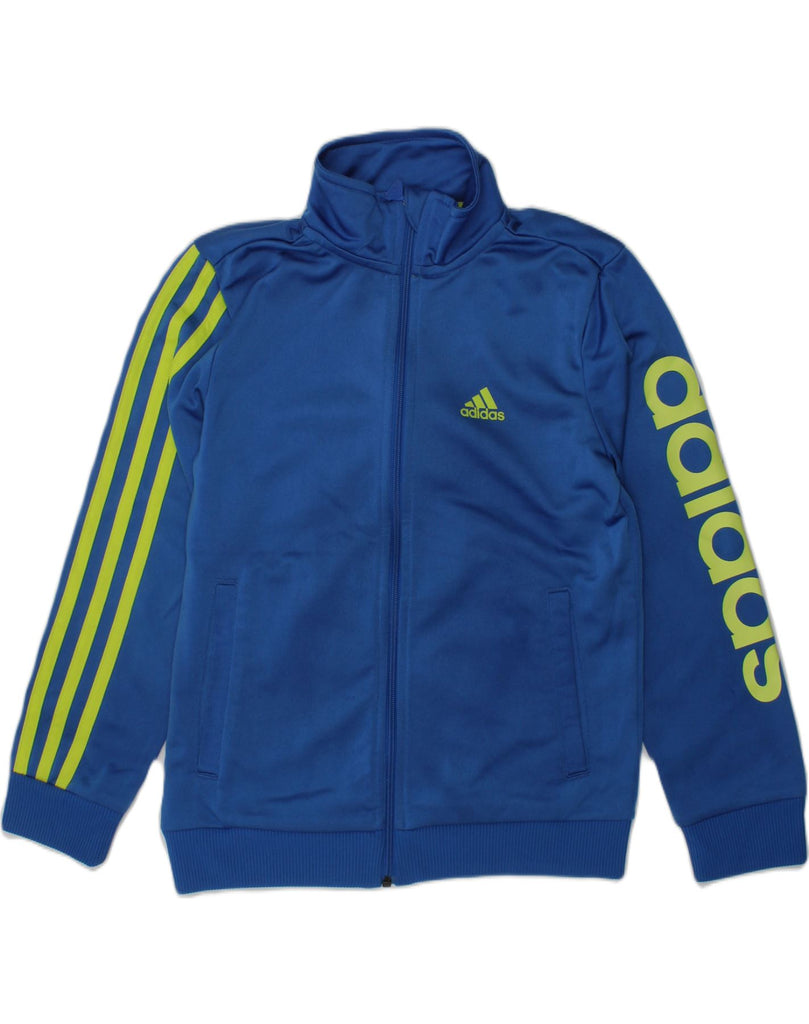 ADIDAS Boys Graphic Tracksuit Top Jacket 7-8 Years Blue Polyester | Vintage Adidas | Thrift | Second-Hand Adidas | Used Clothing | Messina Hembry 