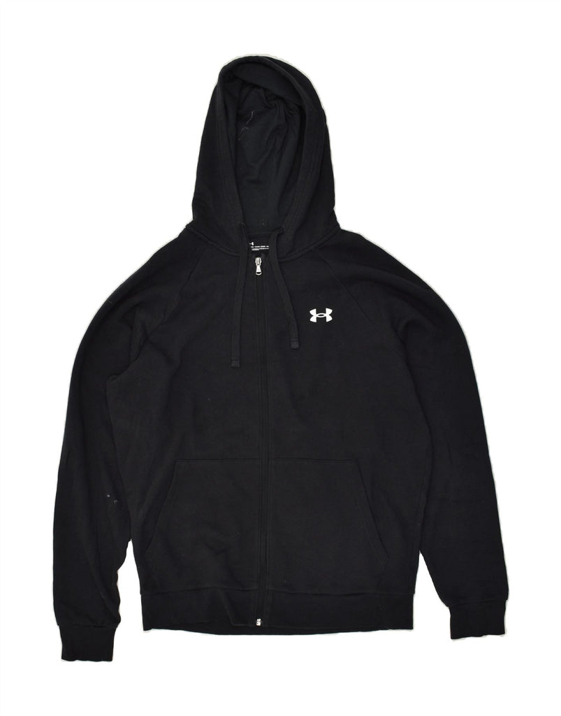 UNDER ARMOUR Mens Graphic Zip Hoodie Sweater Medium Black Cotton | Vintage Under Armour | Thrift | Second-Hand Under Armour | Used Clothing | Messina Hembry 