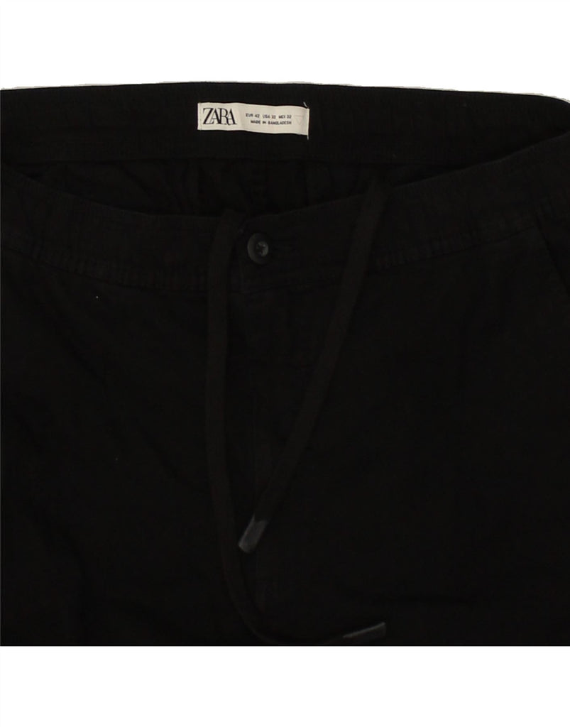 ZARA Womens Slim Cargo Trousers EU 42 Large W32 L28 Black Cotton | Vintage Zara | Thrift | Second-Hand Zara | Used Clothing | Messina Hembry 