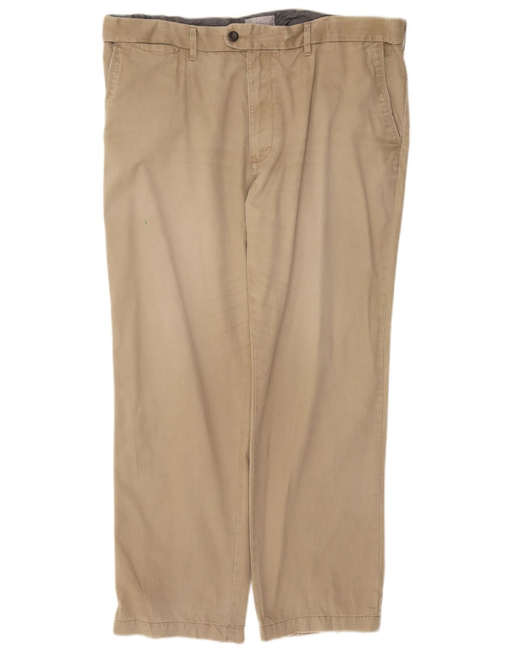 Marks & Spencer Mens Regular Fit Chino Trousers W40 L29 Beige Cotton