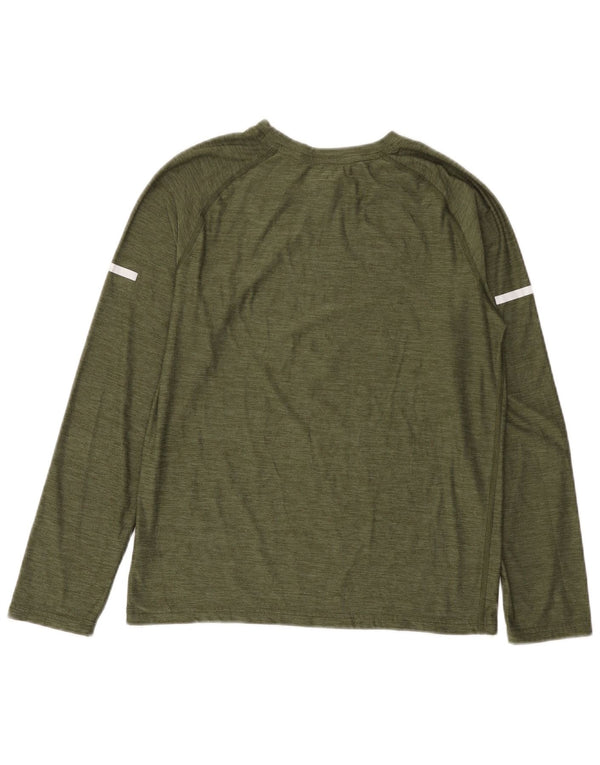 RUSSELL ATHLETIC Boys Dri-Power Top Long Sleeve 14-15 Years XL Khaki