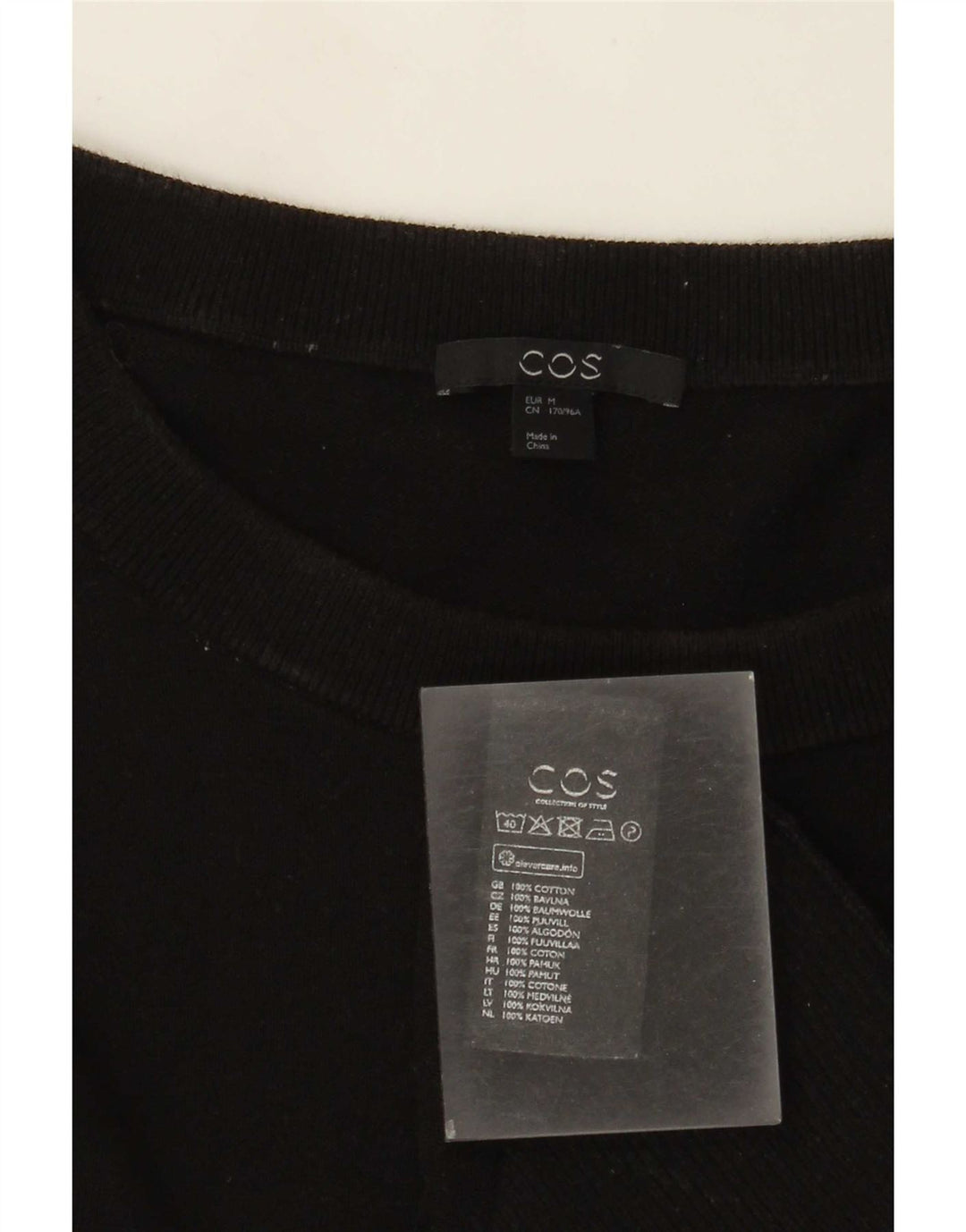Cos Womens Boat Neck Jumper Sweater UK 14 Medium Black Cotton