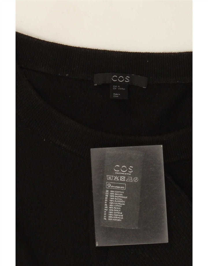 Cos Womens Boat Neck Jumper Sweater UK 14 Medium Black Cotton