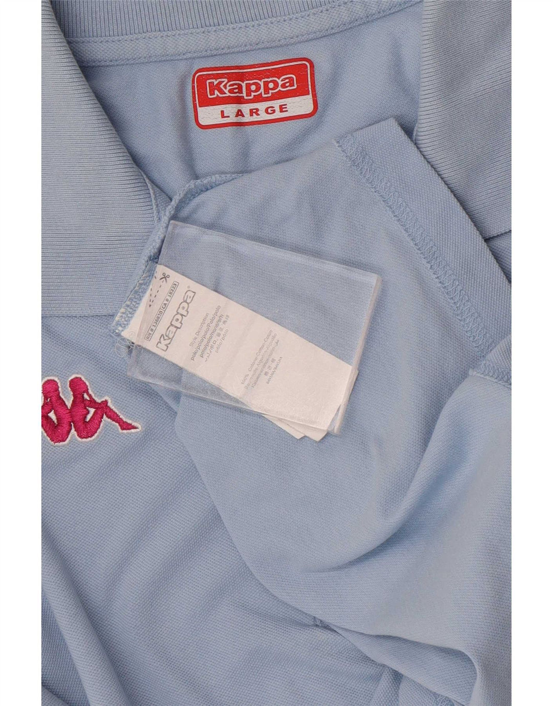 Kappa Mens Polo Shirt Large Blue Cotton