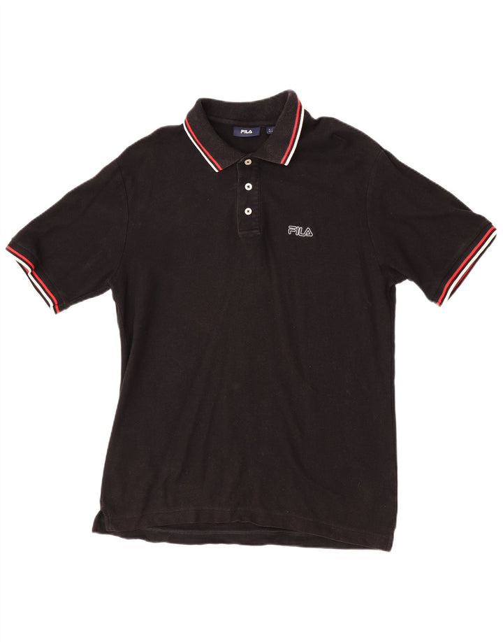 Fila Mens Polo Shirt Medium Black Cotton