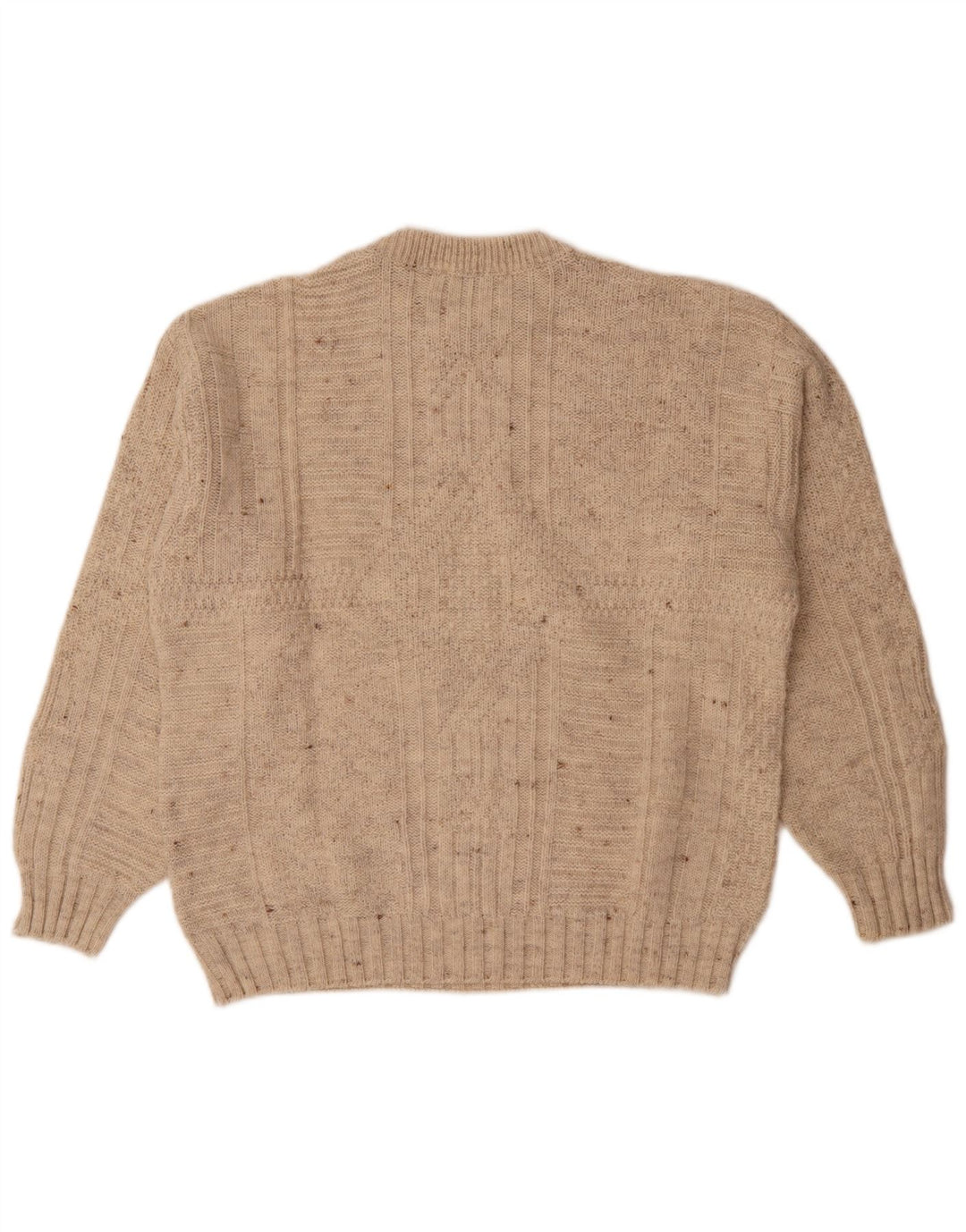 Luca D'altieri Mens Loose Fit Crew Neck Jumper Sweater IT 50 Medium Beige