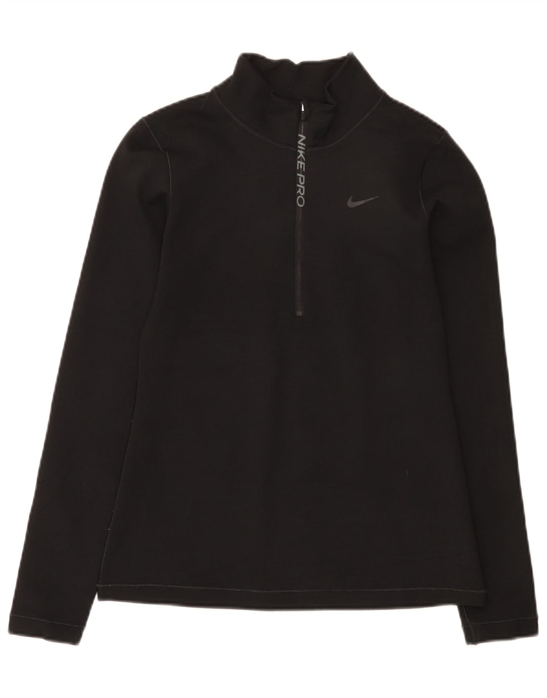 Nike Mens Dri Fit Zip Neck Pullover Tracksuit Top Small Black Polyester