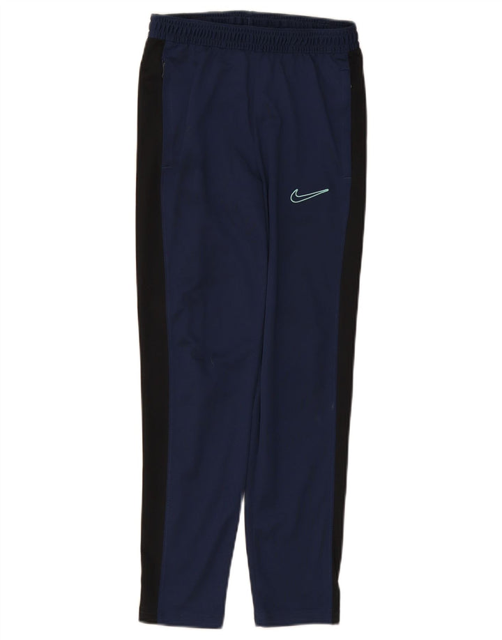 NIKE Boys Dri Fit Tracksuit Trousers 10-11 Years Medium Navy Blue
