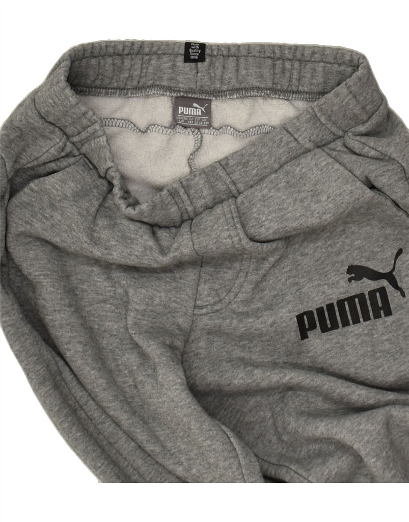 PUMA Boys Tracksuit Trousers Joggers 11-12 Years Grey Cotton | Vintage Puma | Thrift | Second-Hand Puma | Used Clothing | Messina Hembry 